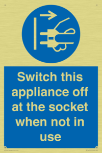 Switch this appliance off at the socket when not in use